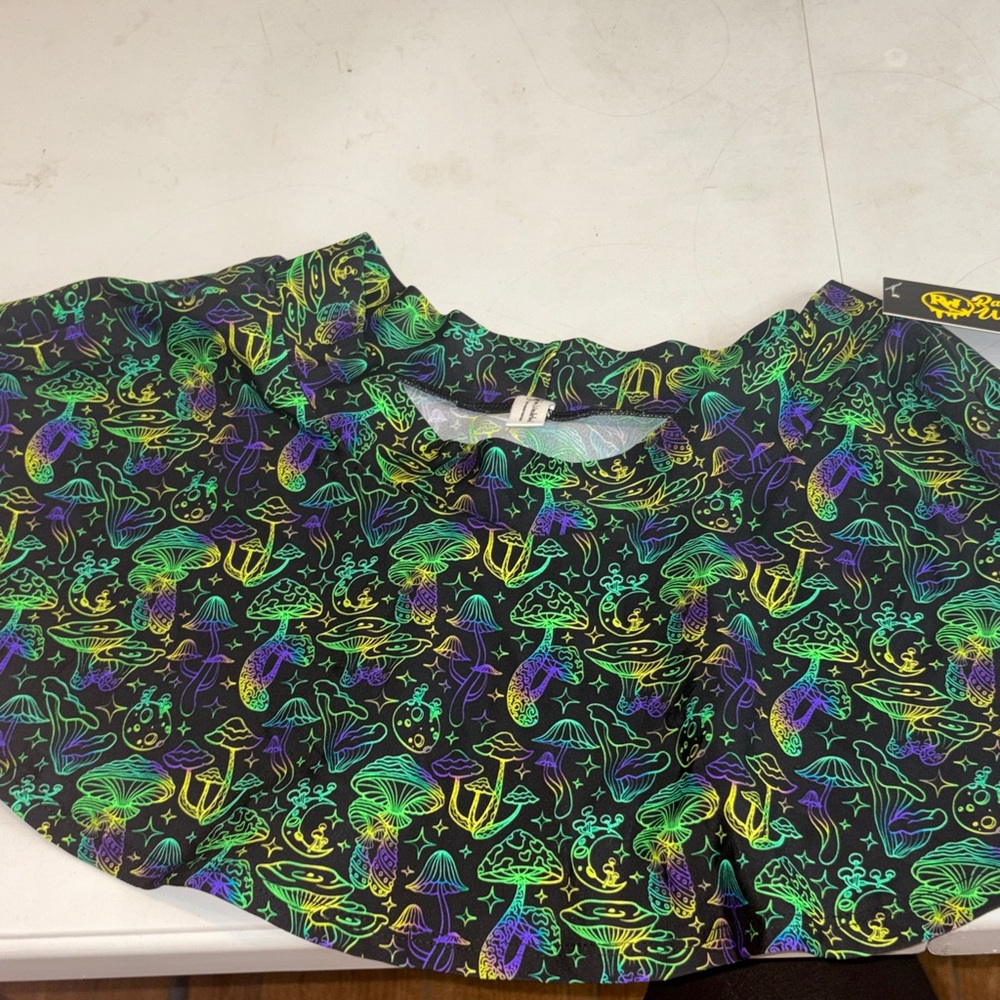 #25 Colorful Mushroom Print Skirt